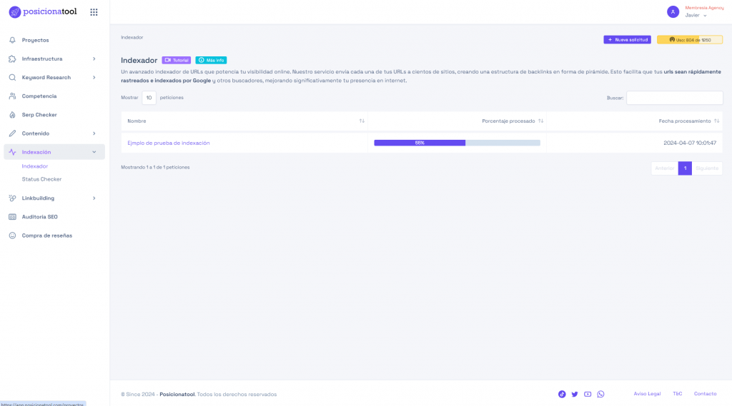 Software de indexación de urls